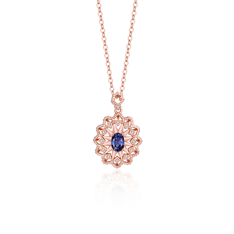 【BT】S925  Sapphire Necklace