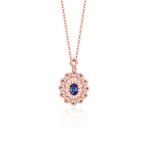 【BT】S925  Sapphire Necklace