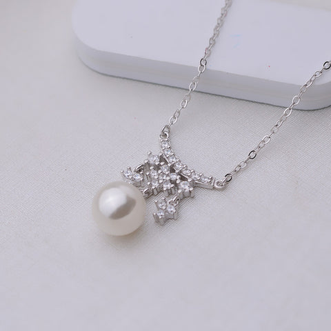 Pearl Necklace 925 Sterling Silver Accessories 44cm (Pearls Not Included)