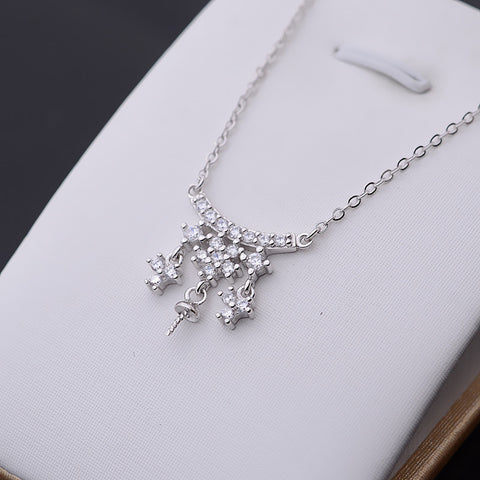 Pearl Necklace 925 Sterling Silver Accessories 44cm (Pearls Not Included)