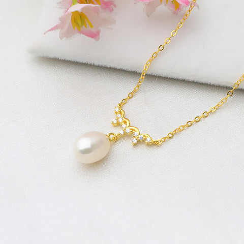 Necklace 925 Sterling Silver Accessories 40cm (Pearls Not Included)