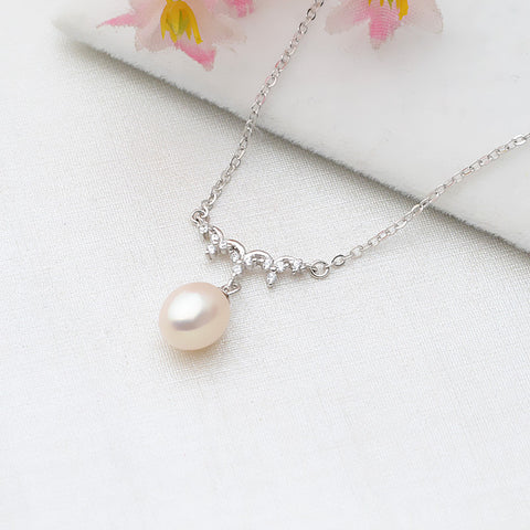 Necklace 925 Sterling Silver Accessories 40cm (Pearls Not Included)