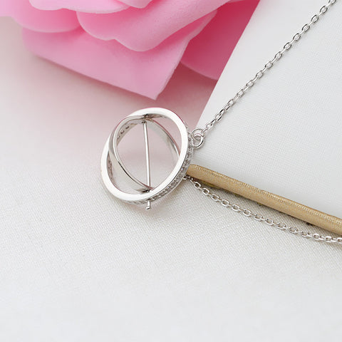 Globe Pendant Necklace 925 Sterling Silver Accessories 45cm (Pearls Not Included)
