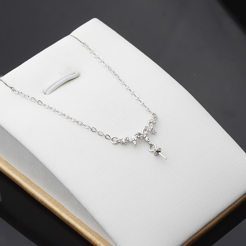 Necklace 925 Sterling Silver Accessories 40cm (Pearls Not Included)