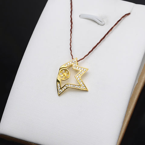 Pentagram Pendant 925 Sterling Silver Pearl Accessories 7-8mm (Pearls Not Included)