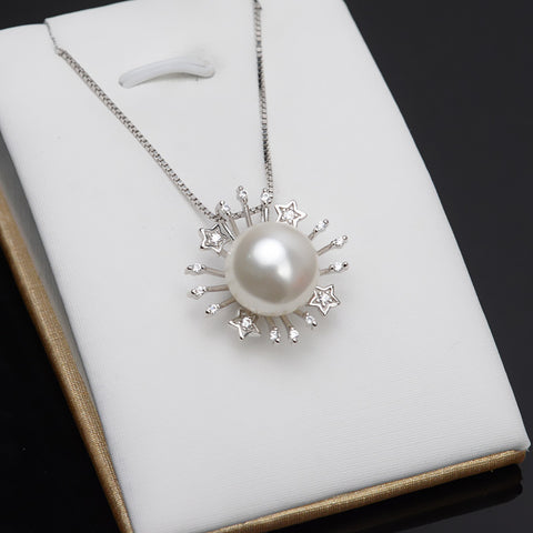 Star Pendant Tray 925 Sterling Silver Pearl Accessories 10-13mm (Pearls Not Included)