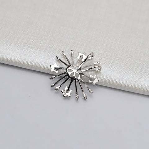 Star Pendant Tray 925 Sterling Silver Pearl Accessories 10-13mm (Pearls Not Included)