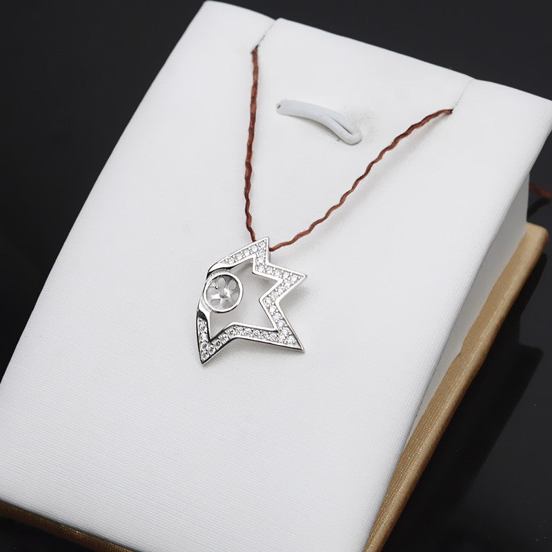 Pentagram Pendant 925 Sterling Silver Pearl Accessories 7-8mm (Pearls Not Included)