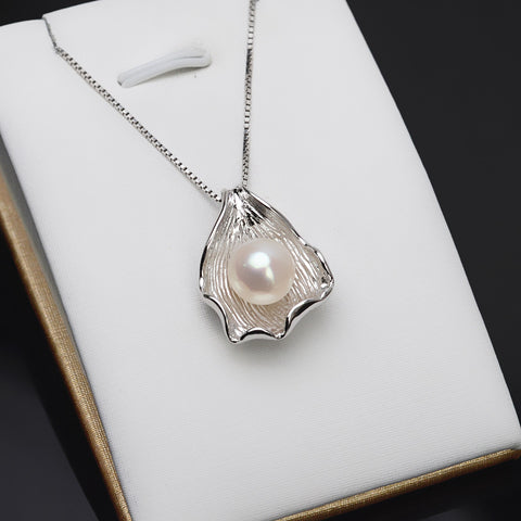 Shell Pendant 925 Sterling Silver Pearl Accessories 10-11mm (Pearls Not Included)