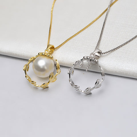Flower Pendant 925 Sterling Silver Pearl Accessories 16-18mm (Pearls Not Included)