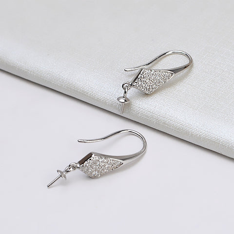 Earrings 925 Sterling Silver Accessories (Pearls Not Included)