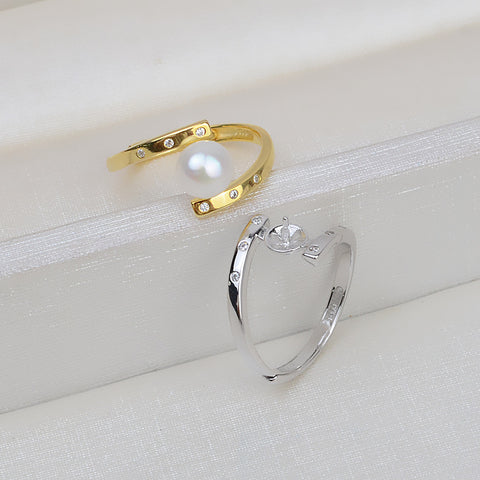 Circle Rings 925 Sterling Silver Accessories 6-7mm (Pearls Not Included)
