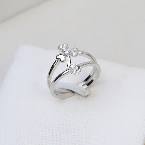 Lucky Clover Rings 925 Sterling Silver Accessories 5-8mm (Pearls Not Included)