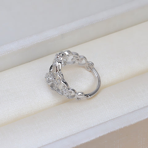 Lace Rings 925 Sterling Silver Accessories 8-10mm (Pearls Not Included)