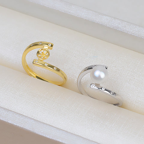 Circle Rings 925 Sterling Silver Accessories 6-7mm (Pearls Not Included)