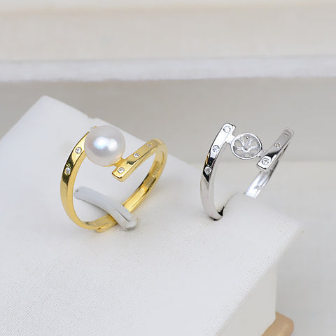 Circle Rings 925 Sterling Silver Accessories 6-7mm (Pearls Not Included)