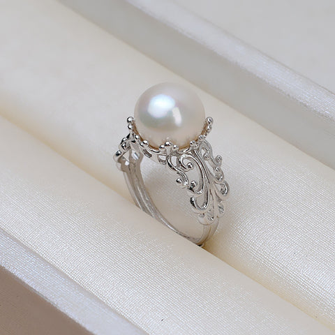 Cutout Design Ring 925 Sterling Silver Accessories 10-11mm (Pearls Not Included)