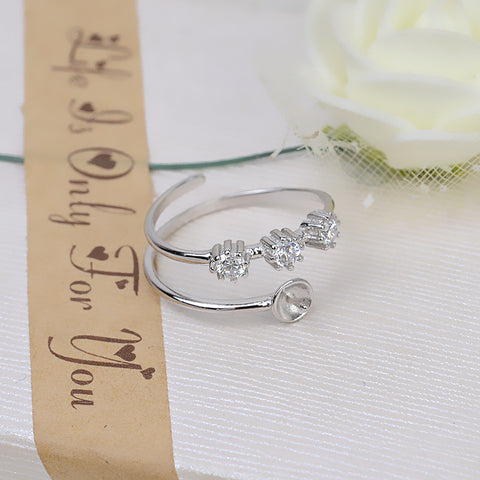 Rings 925 Sterling Silver Accessories 6mm (Pearls Not Included)