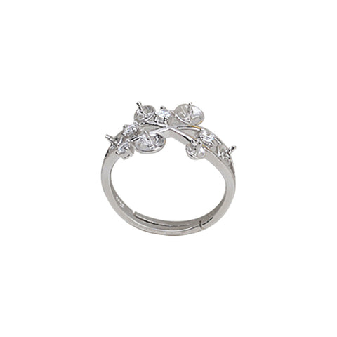 Multi-pearls Ring 925 Sterling Silver Accessories 4-6mm (Pearls Not Included)