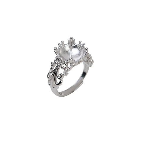 Cutout Design Ring 925 Sterling Silver Accessories 10-11mm (Pearls Not Included)