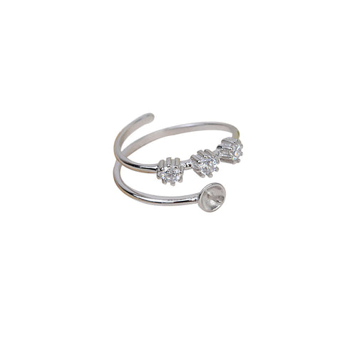 Rings 925 Sterling Silver Accessories 6mm (Pearls Not Included)