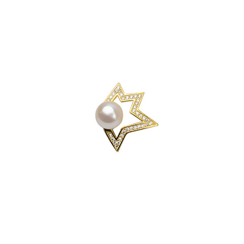 Pentagram Pendant 925 Sterling Silver Pearl Accessories 7-8mm (Pearls Not Included)