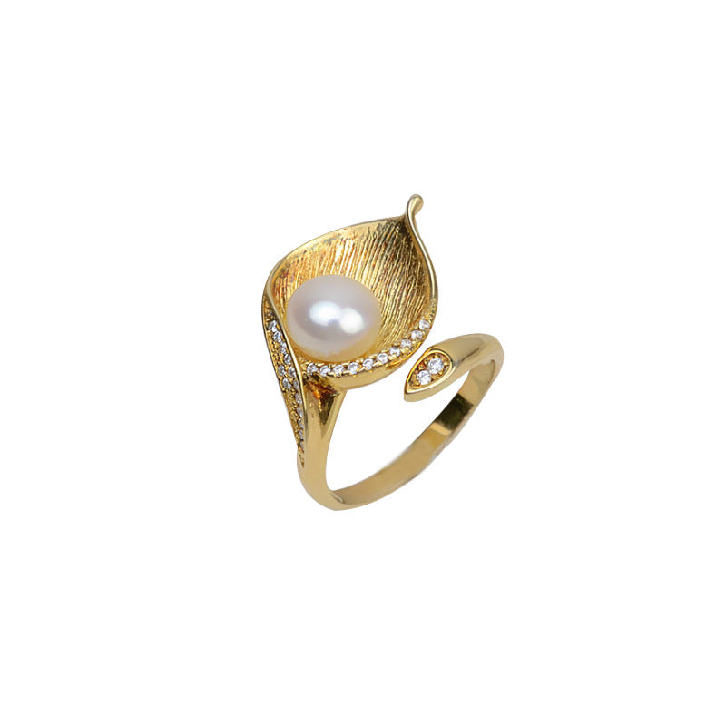 Leaf Rings 925 Sterling Silver Accessories 8-10mm (Pearls Not Included)