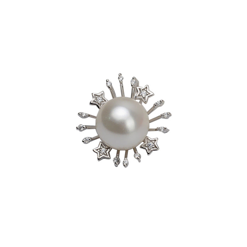 Star Pendant Tray 925 Sterling Silver Pearl Accessories 10-13mm (Pearls Not Included)