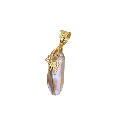 Butterfly Pendant 925 Sterling Silver Baroque Pearl Accessories  (Pearls Not Included)