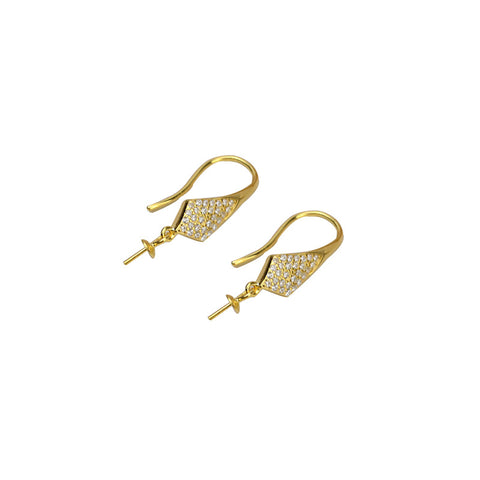 Earrings 925 Sterling Silver Accessories (Pearls Not Included)