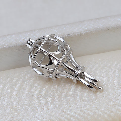 Lucky Cage Pendant 925 Sterling Silver Pearl Accessories 8-10mm (Pearls Not Included)