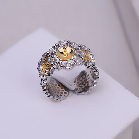Plating Ring 925 Sterling Silver Accessories 7-8mm (Pearls Not Included)