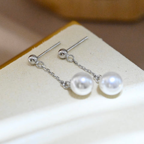 Chain 925 Sterling Silver Earring Accessories 7mm (Pearls Not Included)