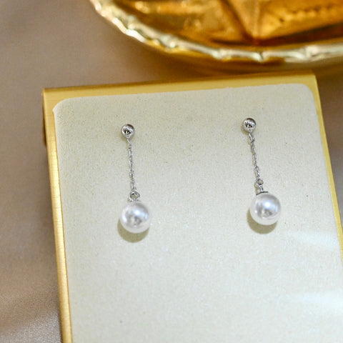 Chain 925 Sterling Silver Earring Accessories 7mm (Pearls Not Included)