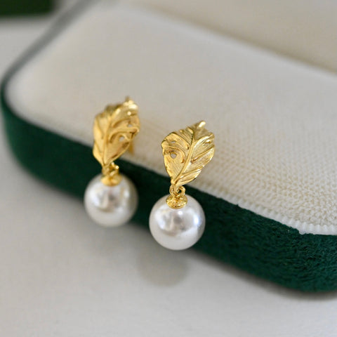 Leaf 925 Sterling Silver Earring Accessories 8mm (Pearls Not Included)