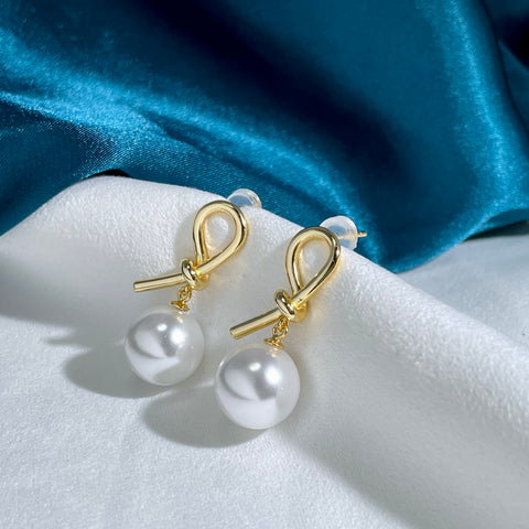 Knot 925 Sterling Silver Earring Accessories 12mm (Pearls Not Included)