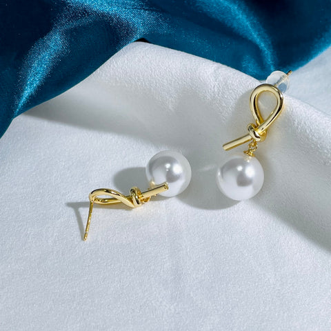 Knot 925 Sterling Silver Earring Accessories 12mm (Pearls Not Included)