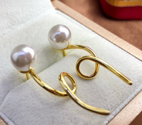 Curve 925 Sterling Silver Earring Accessories 9mm (Pearls Not Included)
