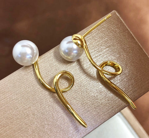 Curve 925 Sterling Silver Earring Accessories 9mm (Pearls Not Included)