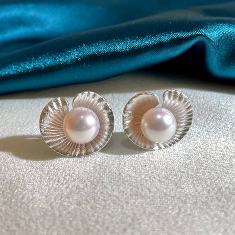 Shell 925 Sterling Silver Earring Accessories 8mm (Pearls Not Included)
