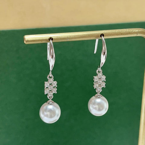 925 Sterling Silver Earring Accessories 8mm (Pearls Not Included)