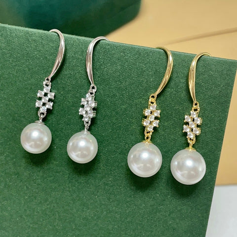 925 Sterling Silver Earring Accessories 8mm (Pearls Not Included)