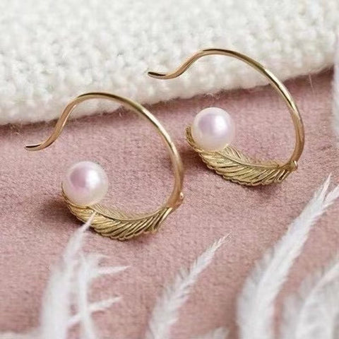 Feather 925 Sterling Silver Earring Accessories 5-7mm (Pearls Not Included)