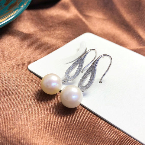 Drop Shape 925 Sterling Silver Earring Accessories 9mm (Pearls Not Included)