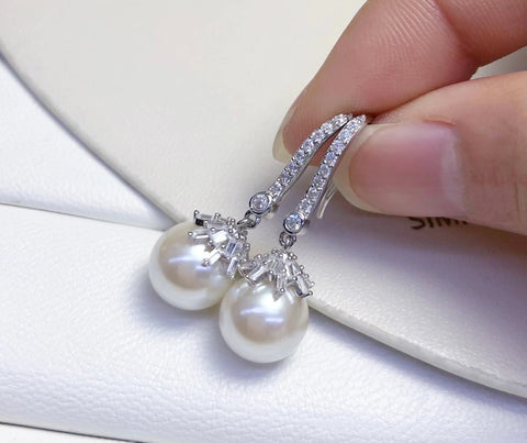 925 Sterling Silver Earring Accessories 10mm (Pearls Not Included)