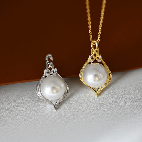 Wrapped Cage Pendant 925 Sterling Silver Accessories 12mm (Pearls Not Included)