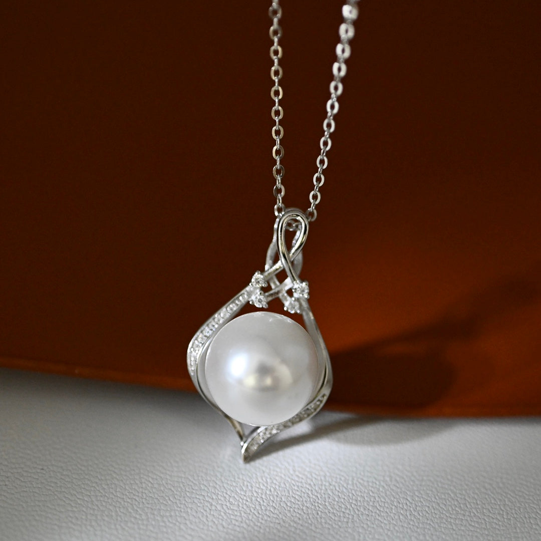 Wrapped Cage Pendant 925 Sterling Silver Accessories 12mm (Pearls Not Included)