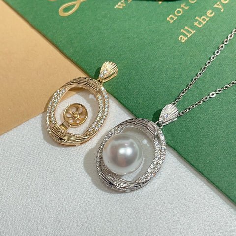 Pendant 925 Sterling Silver Accessories 10mm (Pearls Not Included)
