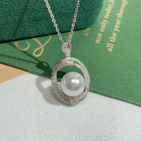 Pendant 925 Sterling Silver Accessories 10mm (Pearls Not Included)