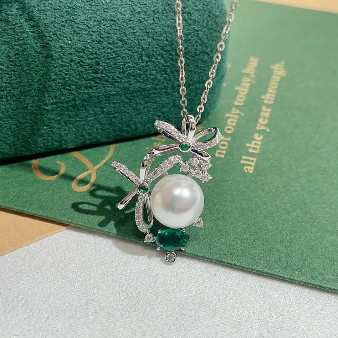 Bouquet Wrapping Pendant 925 Sterling Silver Accessories 10mm (Pearls Not Included)